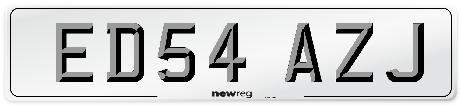 ED54 AZJ Number Plate from New Reg